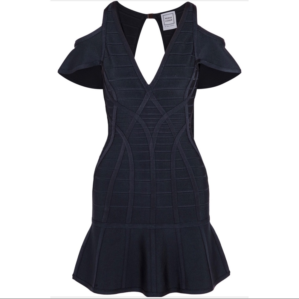 Gorgeous! HARVE LEGER Blue Dress Sz S - Picture 5 of 6